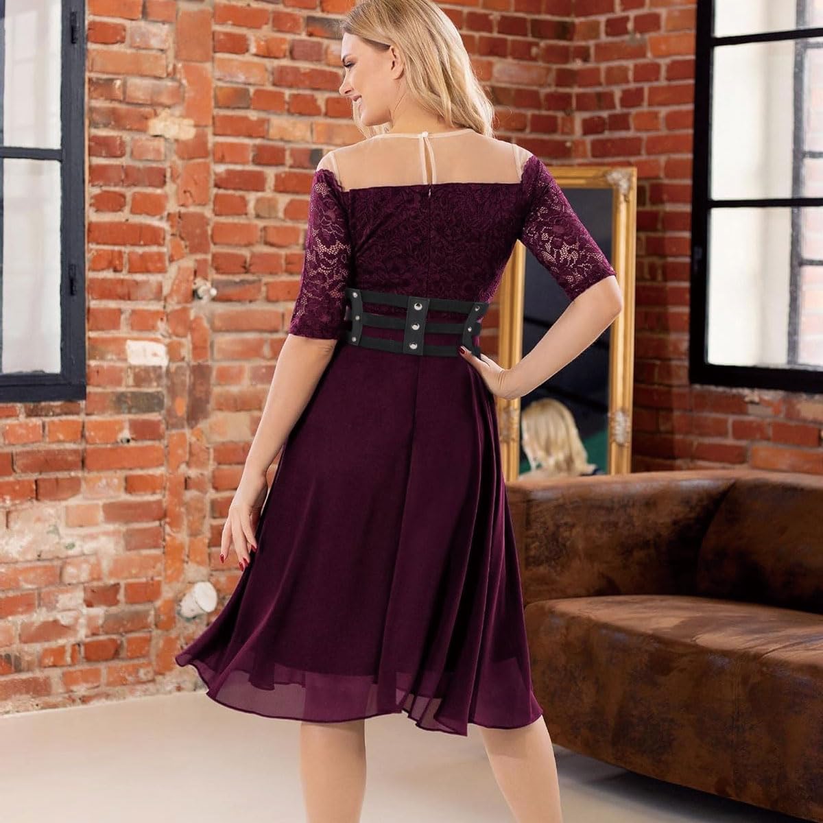 PALAY Punk Waist Belt Women Elastic Leather Waist Belt for Clothing Vintage Buckle Belts Stylish Waist Belt for Dresses, Shirts, Coats, Blazer PALAY Punk Waist Belt Women Elastic Leather Waist Belt for Clothing Vintage Buckle Belts Stylish Waist Belt for Dresses, Shirts, Coats, Blazer